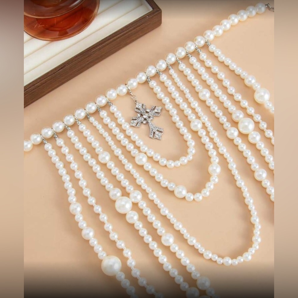 ✨Elegant White Pearl Necklace Set - Picture 4 of 5